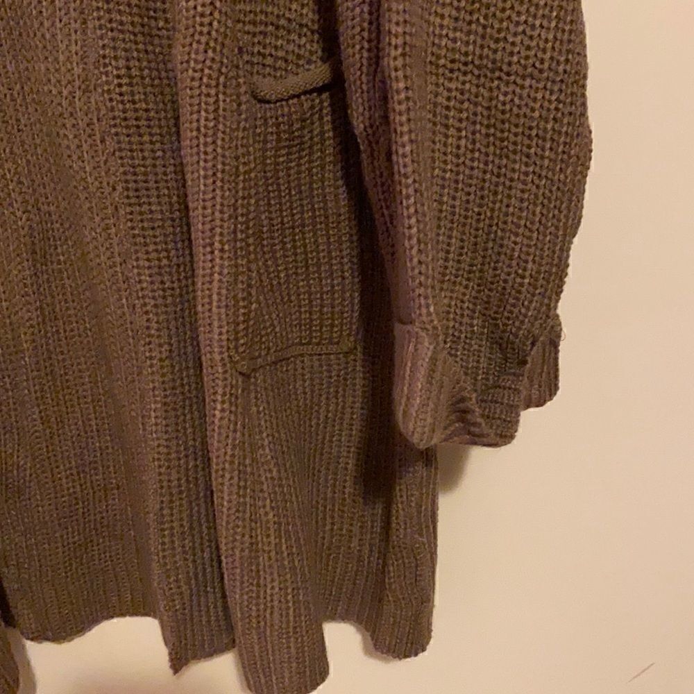 Mittoshop | Boutique Oversized Mocha Knit Front Pocket Cardigan | S/M - Picture 2 of 6